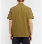 CMMN SWDN - Duncan Camp-Collar Garment-Dyed Slub Cotton Shirt - Men - Green