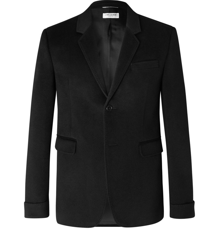 Photo: SAINT LAURENT - Slim-Fit Wool and Cashmere-Blend Blazer - Black