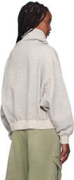 R13 Gray Funnel Neck Cropped Hoodie