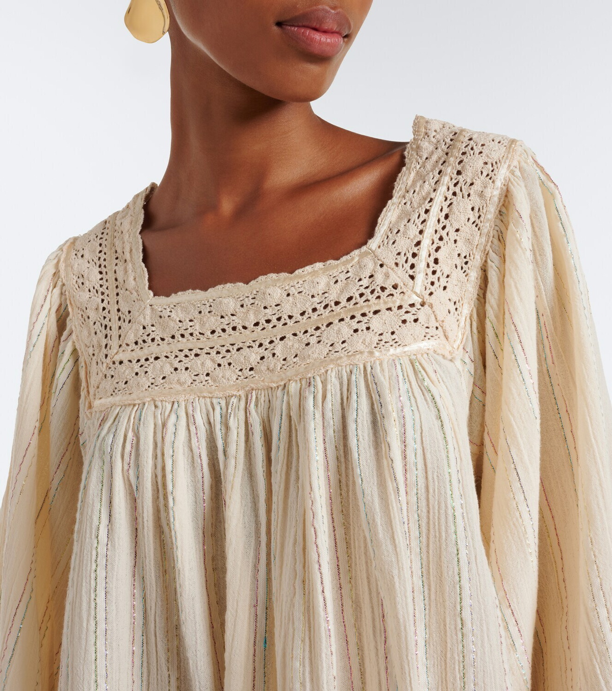 Rixo Estele Lurex® cotton-blend kaftan