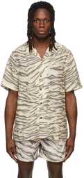 Ksubi Beige & Grey Tiger Resort Shirt