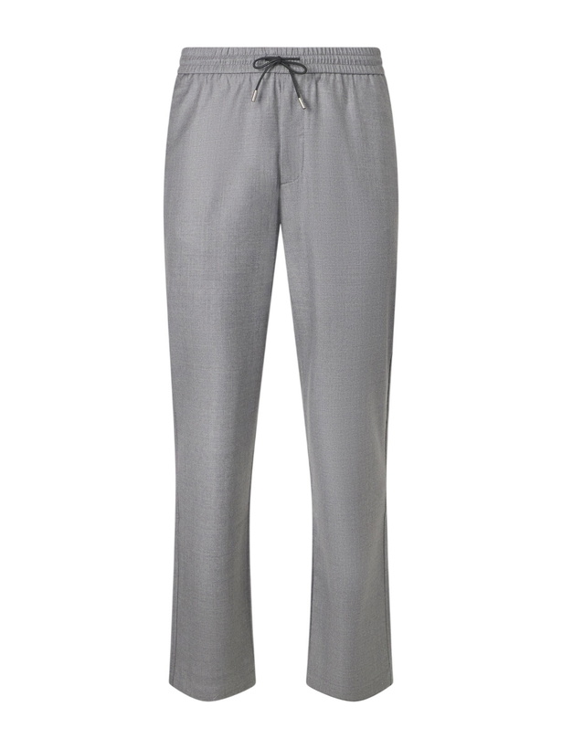 Photo: SEASE - Summer Mindset Straight-Leg Virgin Wool Drawstring Trousers - Gray
