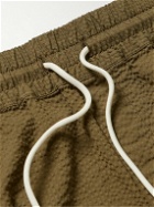 Portuguese Flannel - Atlantico Straight-Leg Cotton-Seersucker Drawstring Shorts - Green