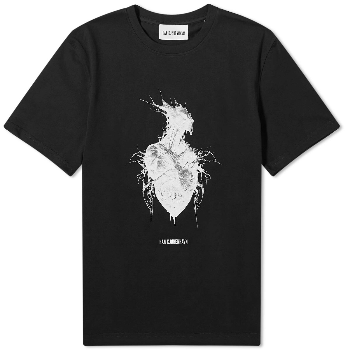 Photo: Han Kjobenhavn Men's Heart Monster Print T-Shirt in Black