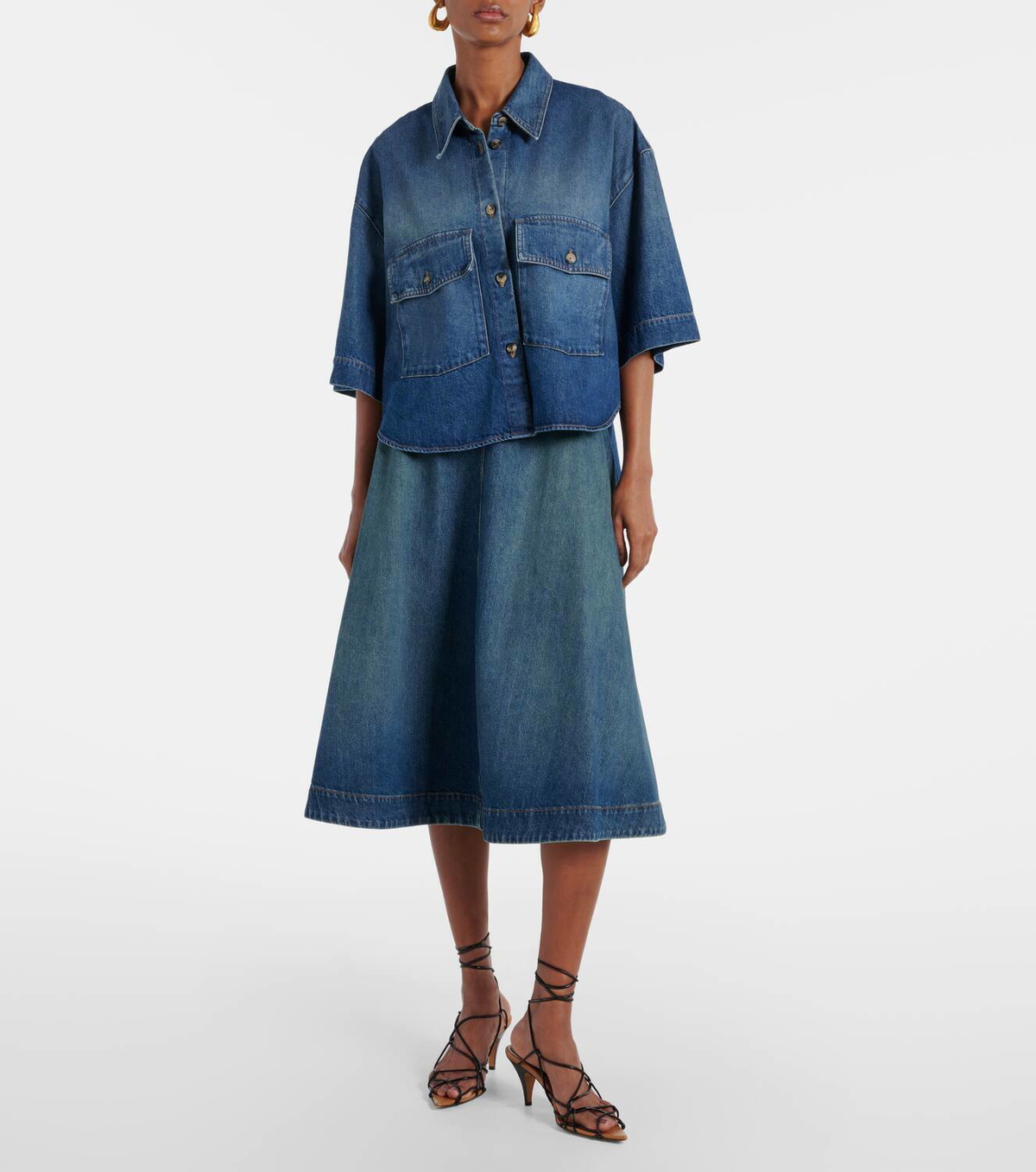 Khaite Renta denim midi skirt Khaite