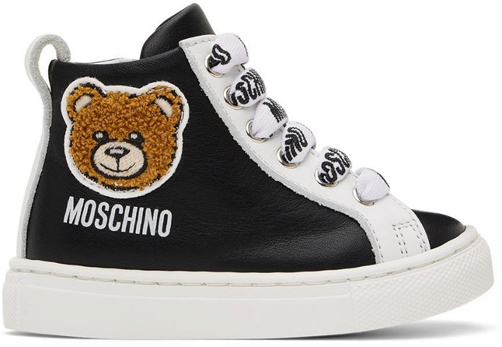 Photo: Moschino Baby Black Teddy High Sneakers