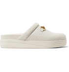 Gucci - Horsebit Suede-Trimmed Perforated Leather Sandals - Men - Cream