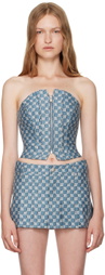 MISBHV Blue Monogram Corset Top