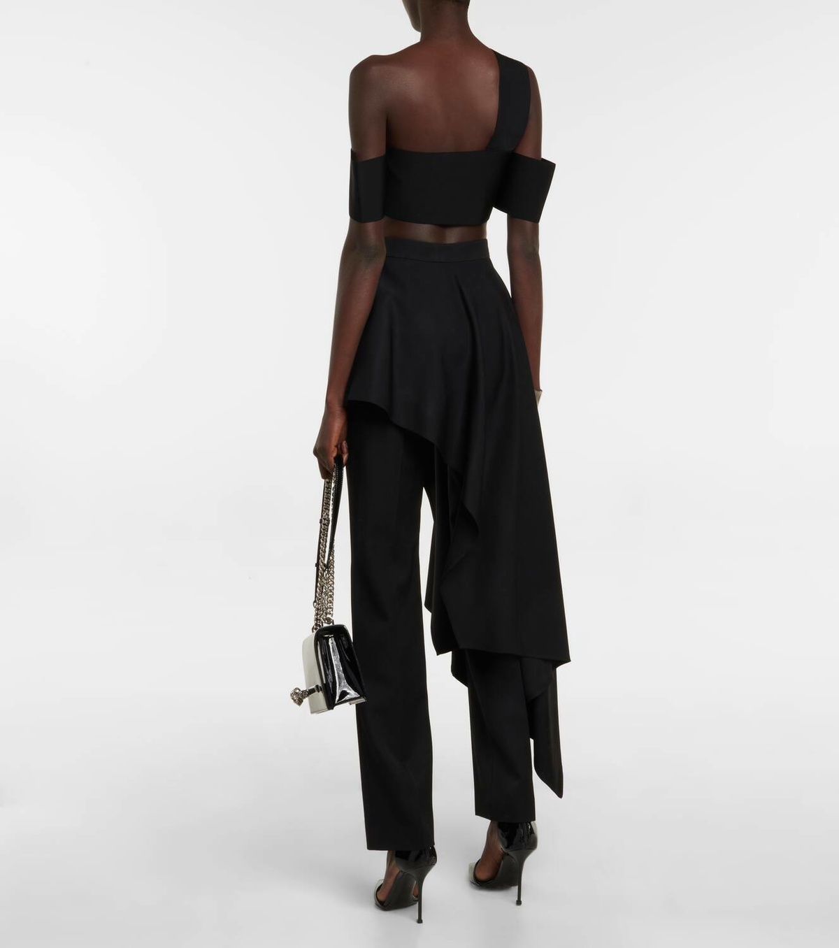 Alexander McQueen One-shoulder jersey bralette
