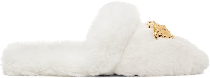 Photo: Versace White Palazzo Slippers
