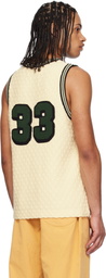 RICE NINE TEN Off-White Knitting Basketball Tank Top