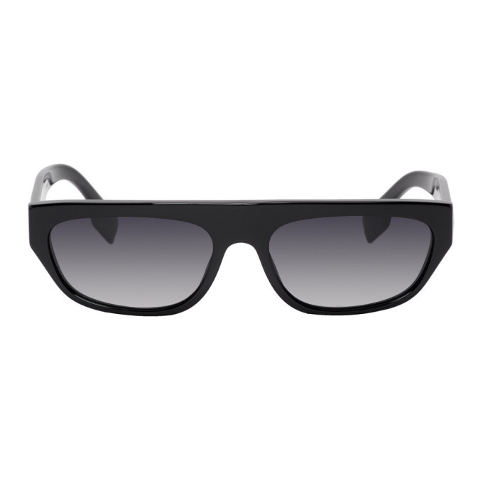 Photo: Burberry Black Acetate Rectangular Brow Sunglasses
