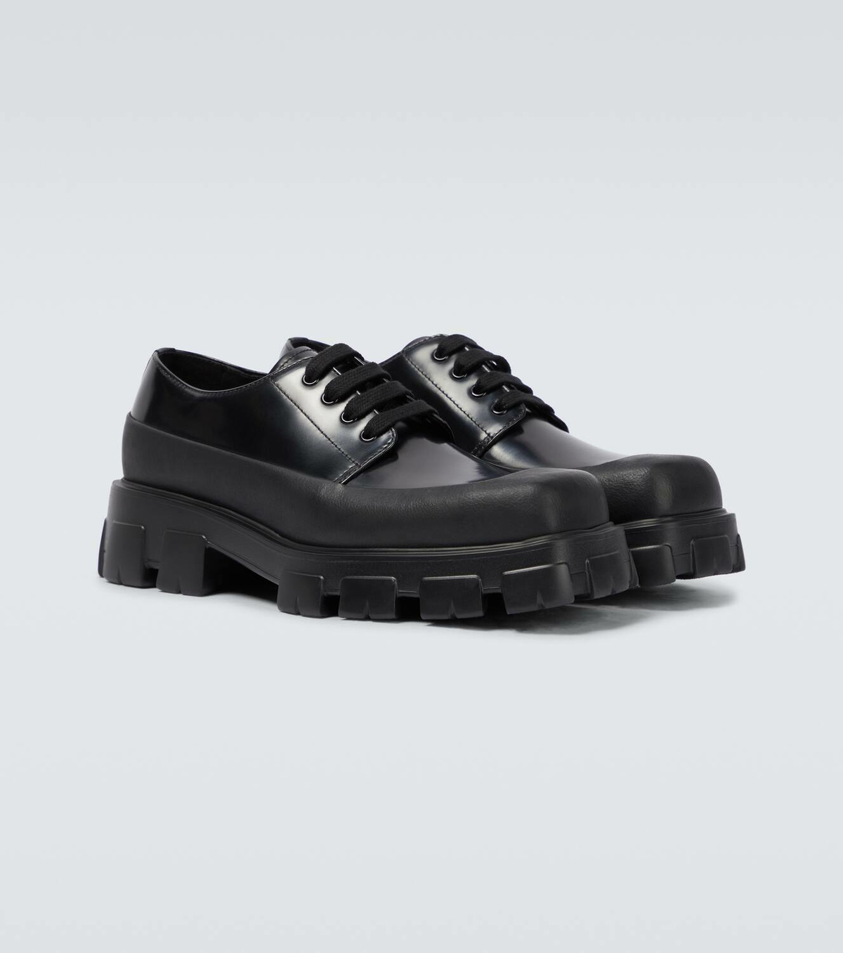 Prada Paneled leather Derby shoes