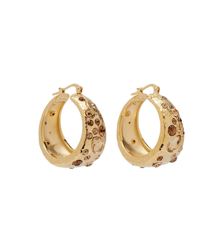Photo: Oscar de la Renta Crystal-embellished hoop earrings