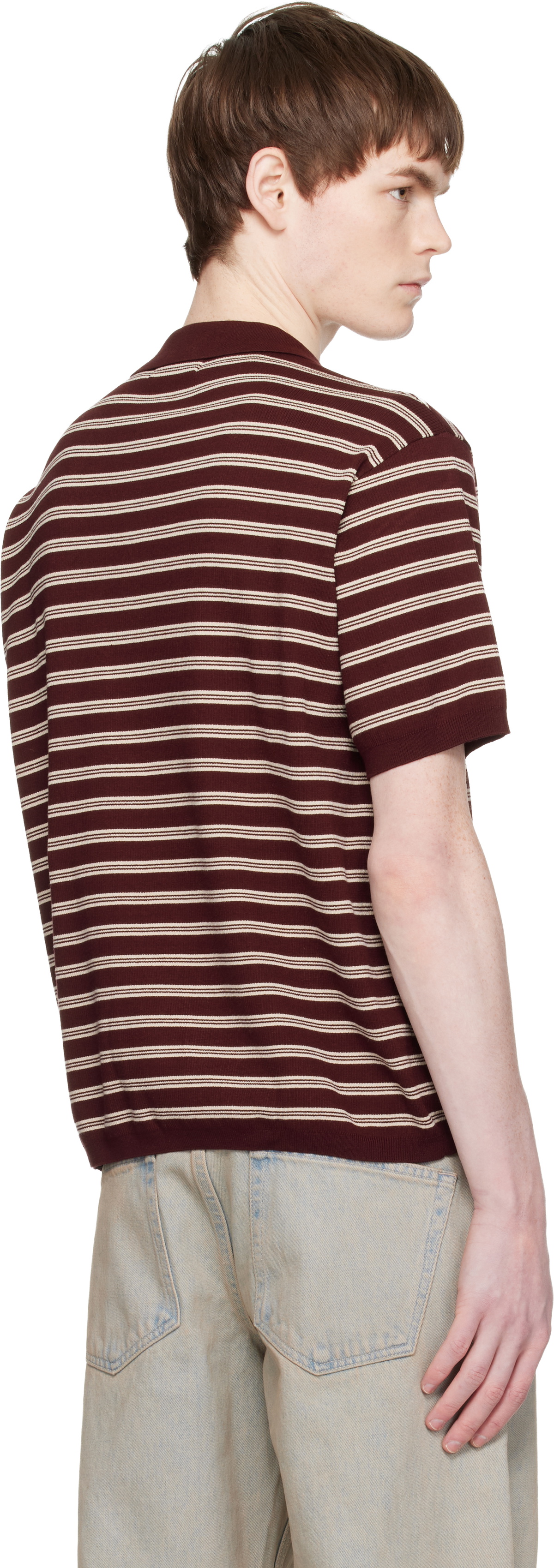 COOR Red Open-Collar Stripe Polo