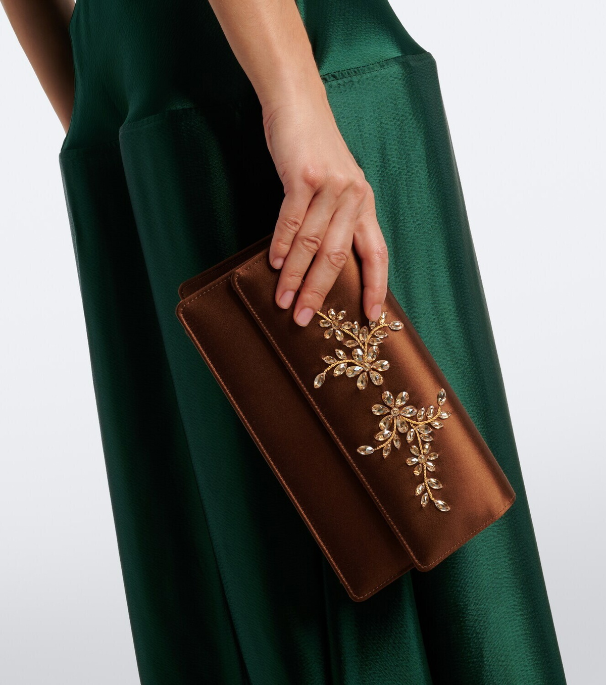Manolo Blahnik Capripla embellished satin clutch