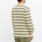 Albam Men's Long Sleeve Overdyed Stripe T-Shirt in Bone