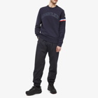 Moncler Men's Tricolor Tape Crew Sweat in Navy