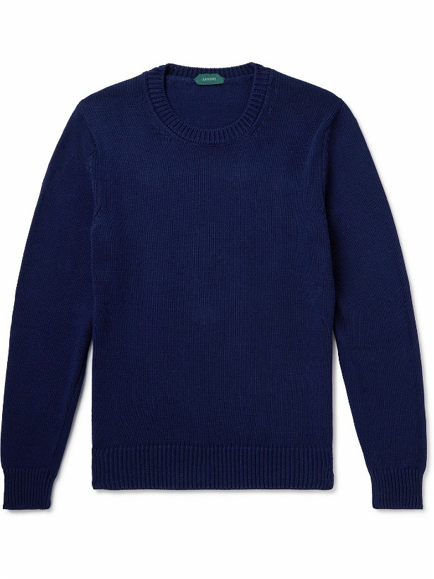 Photo: Incotex - Slim-Fit Cotton Sweater - Blue