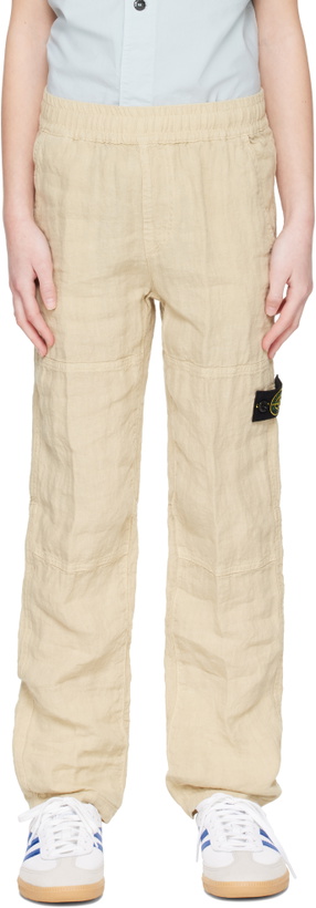 Photo: Stone Island Junior Kids Beige 3100002 Linen Trousers