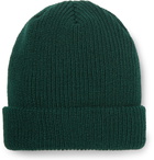 Stüssy - Logo-Embroidered Ribbed-Knit Beanie - Green