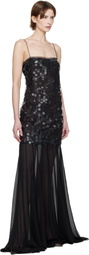 16Arlington Black Salia Sequin Maxi Dress