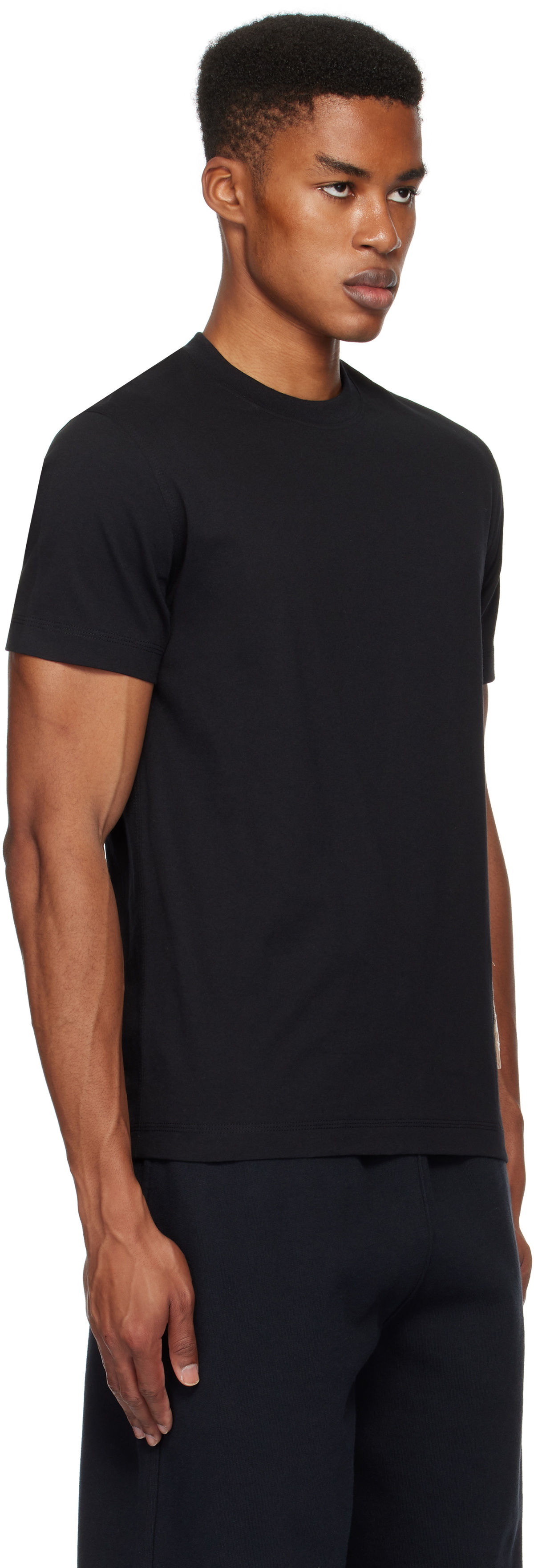 Burberry Black Check Label Cotton T-shirt Burberry