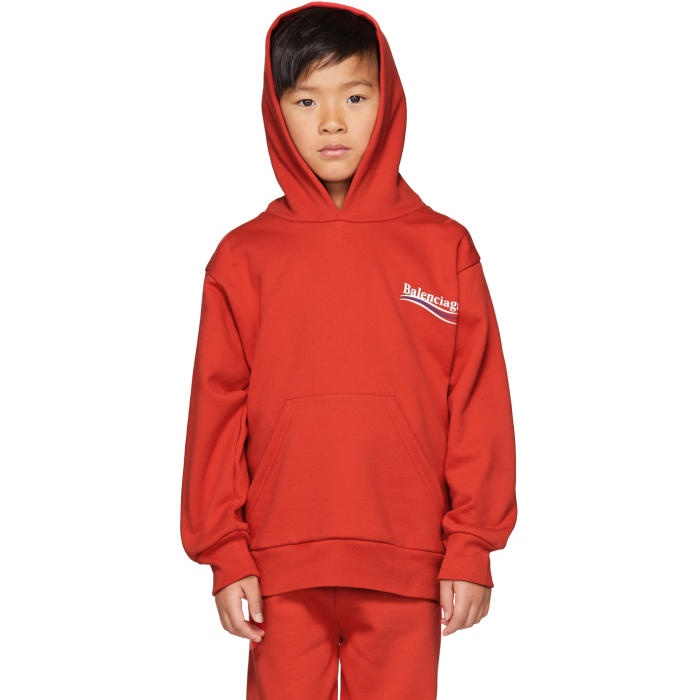 Photo: Balenciaga Boy Red Campaign Logo Hoodie 