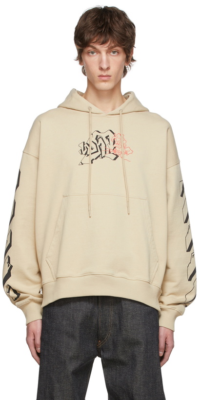 Photo: Off-White Beige Cotton Hoodie