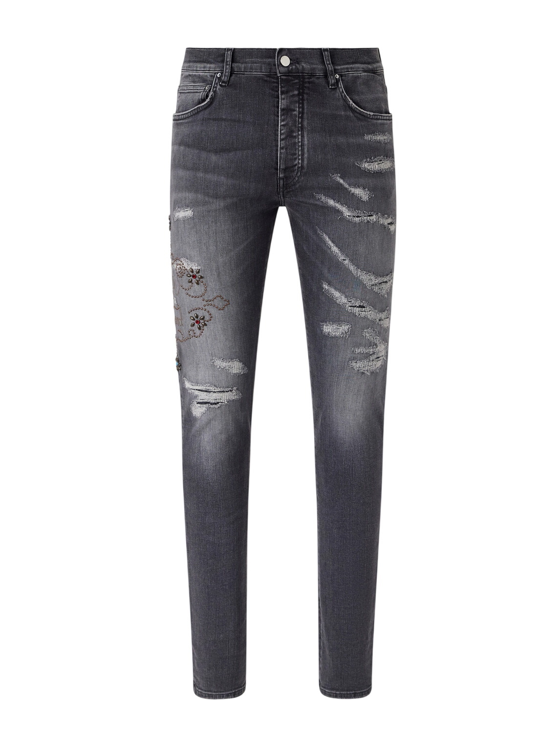 AMIRI Black Velour Skinny Stack Jeans Amiri