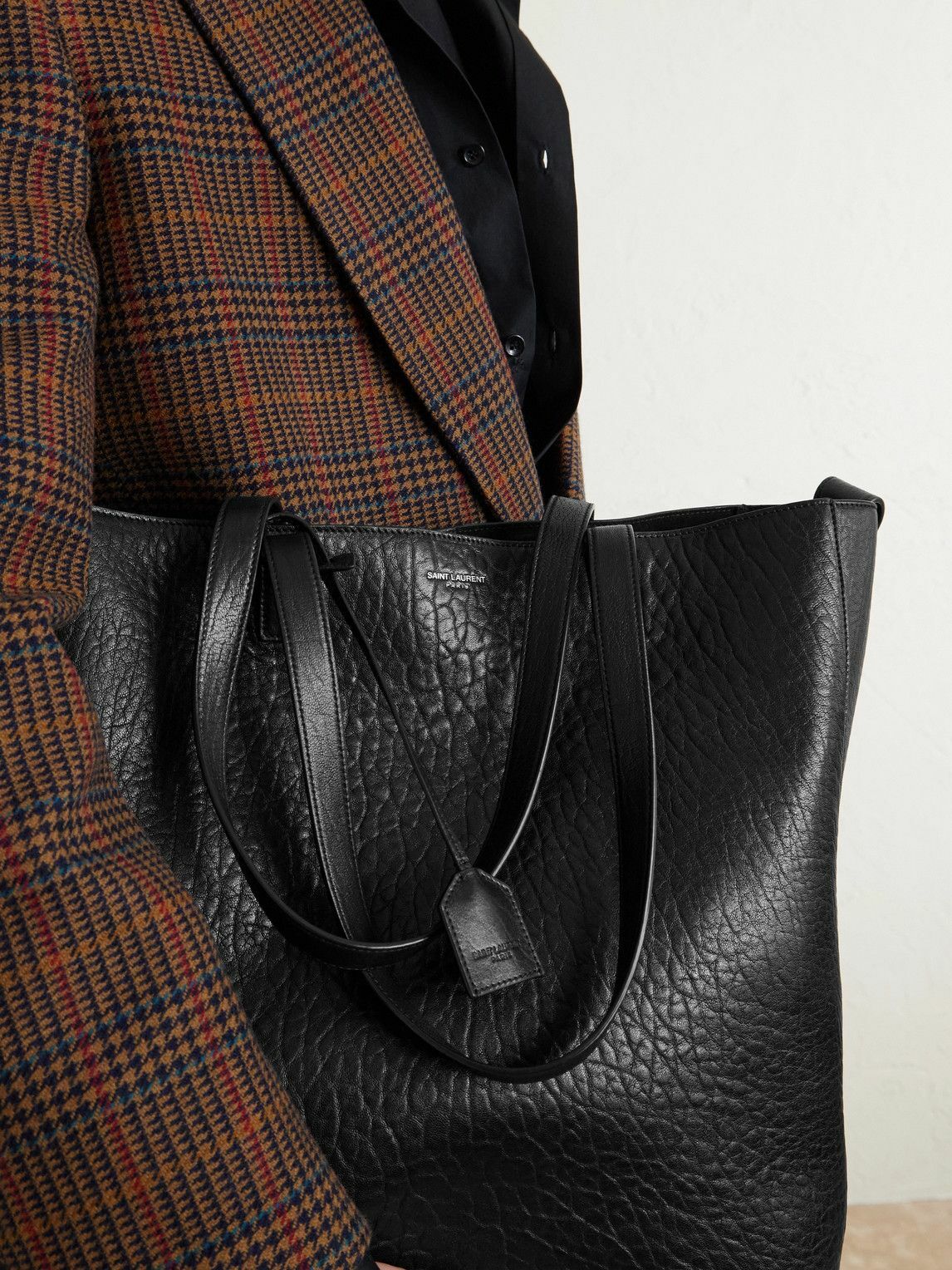 SAINT LAURENT - Full-Grain Leather Tote Bag