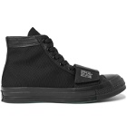 Converse - Neighborhood Chuck 70 Moto Rubber-Trimmed Leather and Canvas High-Top Sneakers - Black