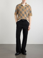 Burberry - Checked Cotton-Blend Polo Shirt - Neutrals