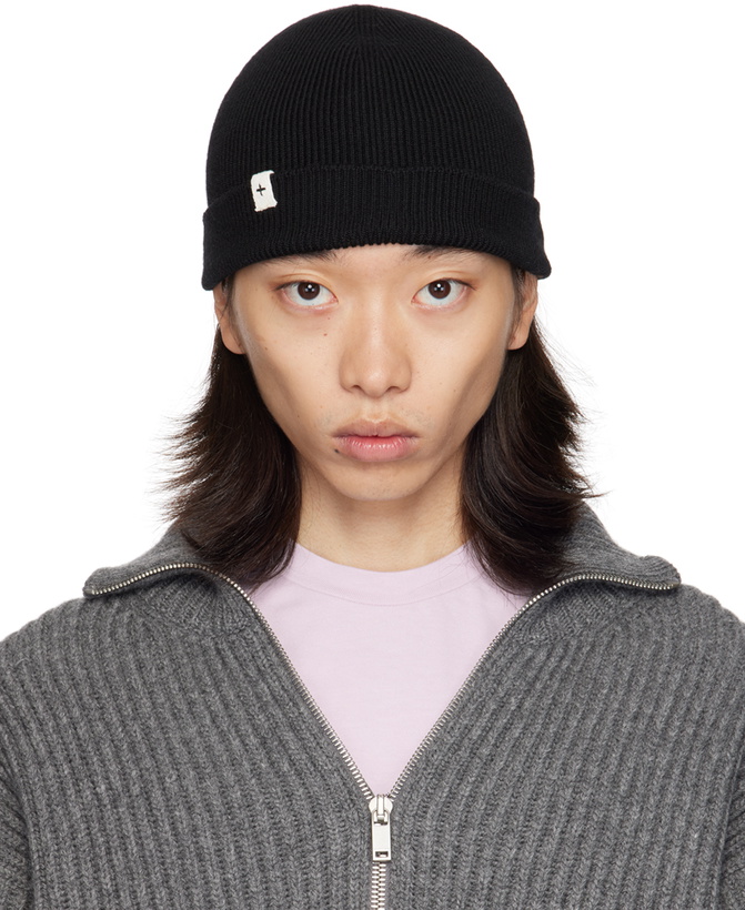 Photo: Jil Sander Black Fine Merino Wool Rib Beanie