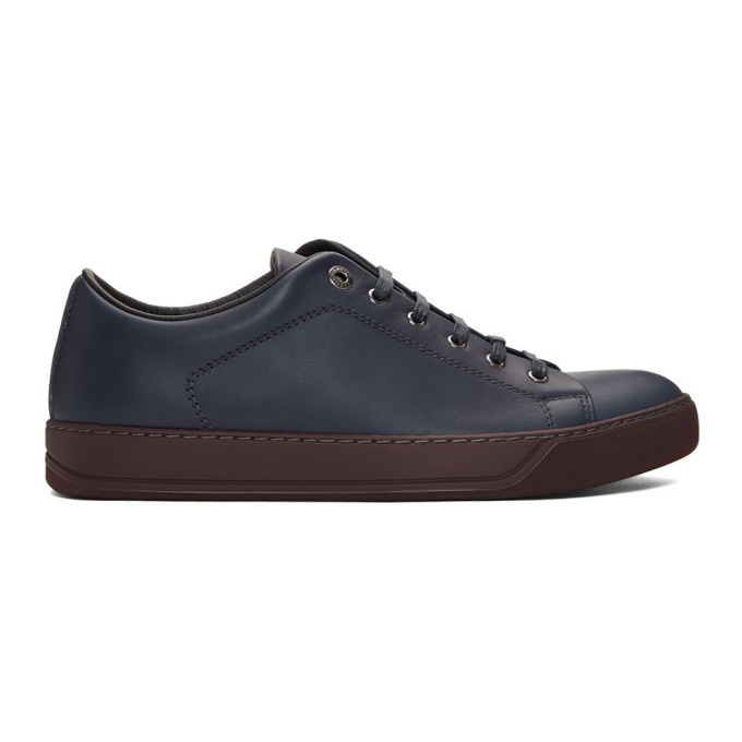 Photo: Lanvin Navy Leather Sneakers