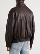 Enfants Riches Déprimés - Prince Phillip’s Childhood Panelled Full-Grain Leather Jacket - Brown