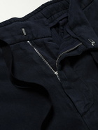 Officine Générale - Joseph Garment-Dyed Lyocell, Linen and Cotton-Blend Drawstring Trousers - Blue