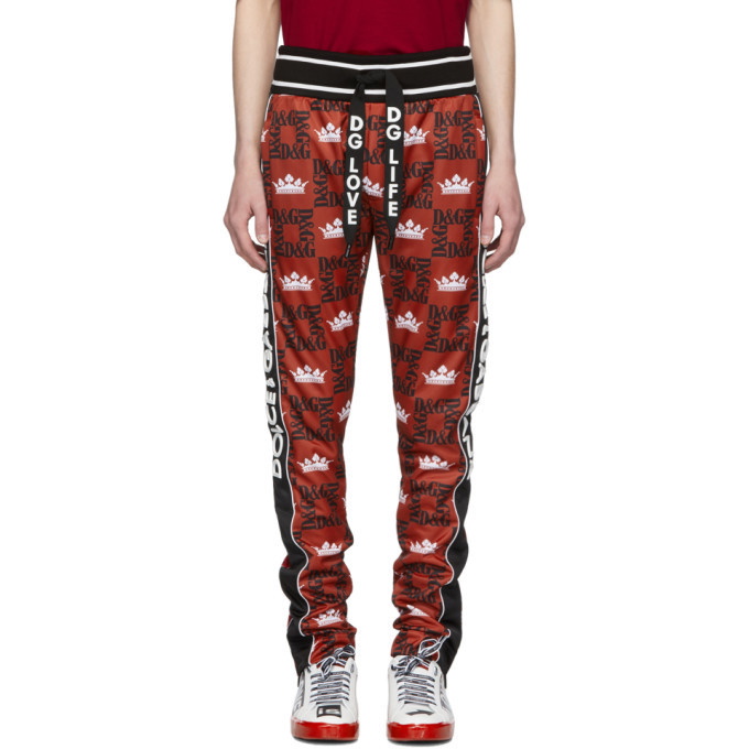 Photo: Dolce and Gabbana Red Crown Logo Lounge Pants