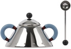 Alessi Silver & Blue 9097 Sugar Bowl