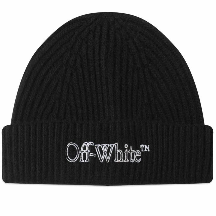 Photo: Off-White Women's Logo Beanie Hat in Black