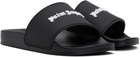 Palm Angels Black Classic Logo Pool Slides