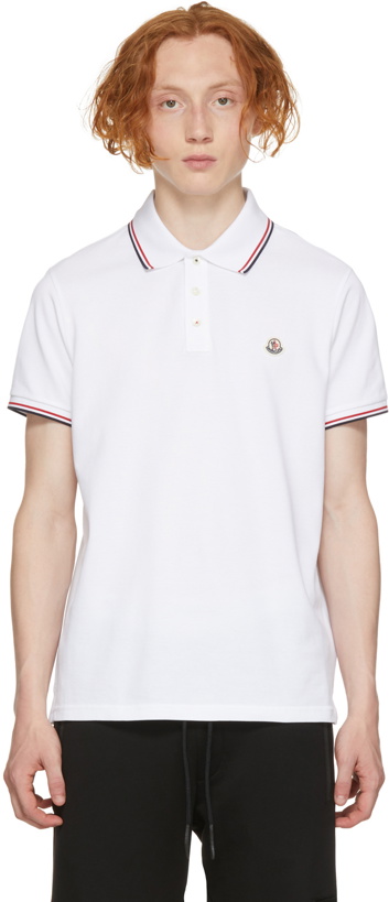 Photo: Moncler White Logo Polo