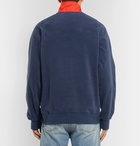 Nike - Colour-Block Shell-Trimmed Fleece Half-Zip Sweatshirt - Men - Navy