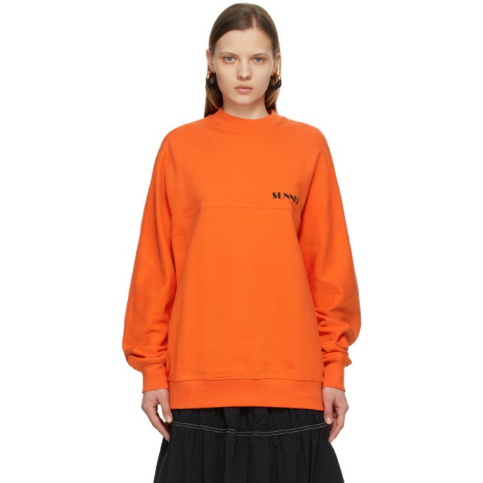 Photo: Sunnei Orange Mini Logo Sweatshirt