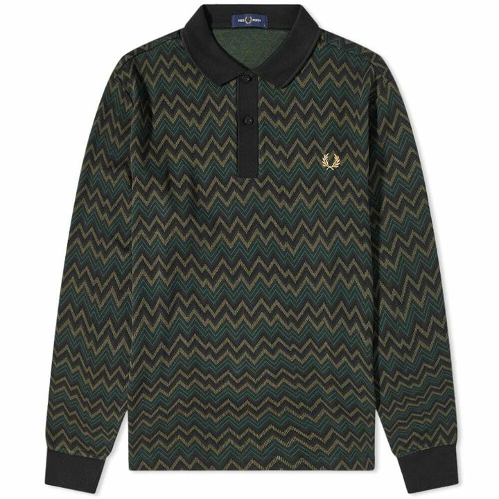 Photo: Fred Perry Authentic Men's Jacquard Polo Shirt in Night Green