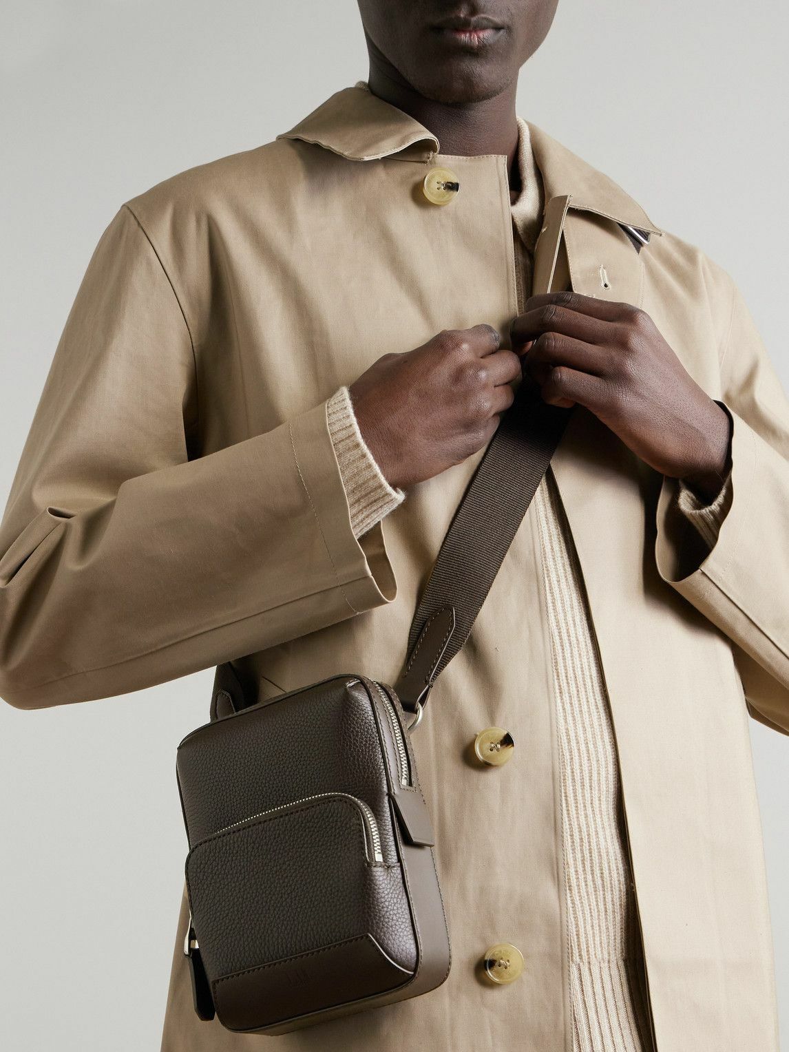 Dunhill - 1893 Harness North South Full-Grain Leather Messenger Bag