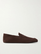 John Lobb - Kingston II Collapsible-Heel Suede Loafers - Brown