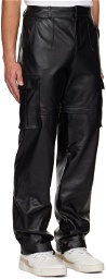 ANDREĀDAMO Black Paneled Leather Pants