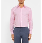 CHARVET - Pink Slim-Fit Striped Cotton and Linen-Blend Shirt - Pink