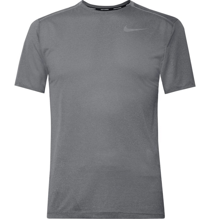 Photo: Nike Running - Miler Dri-FIT Mesh T-Shirt - Gray